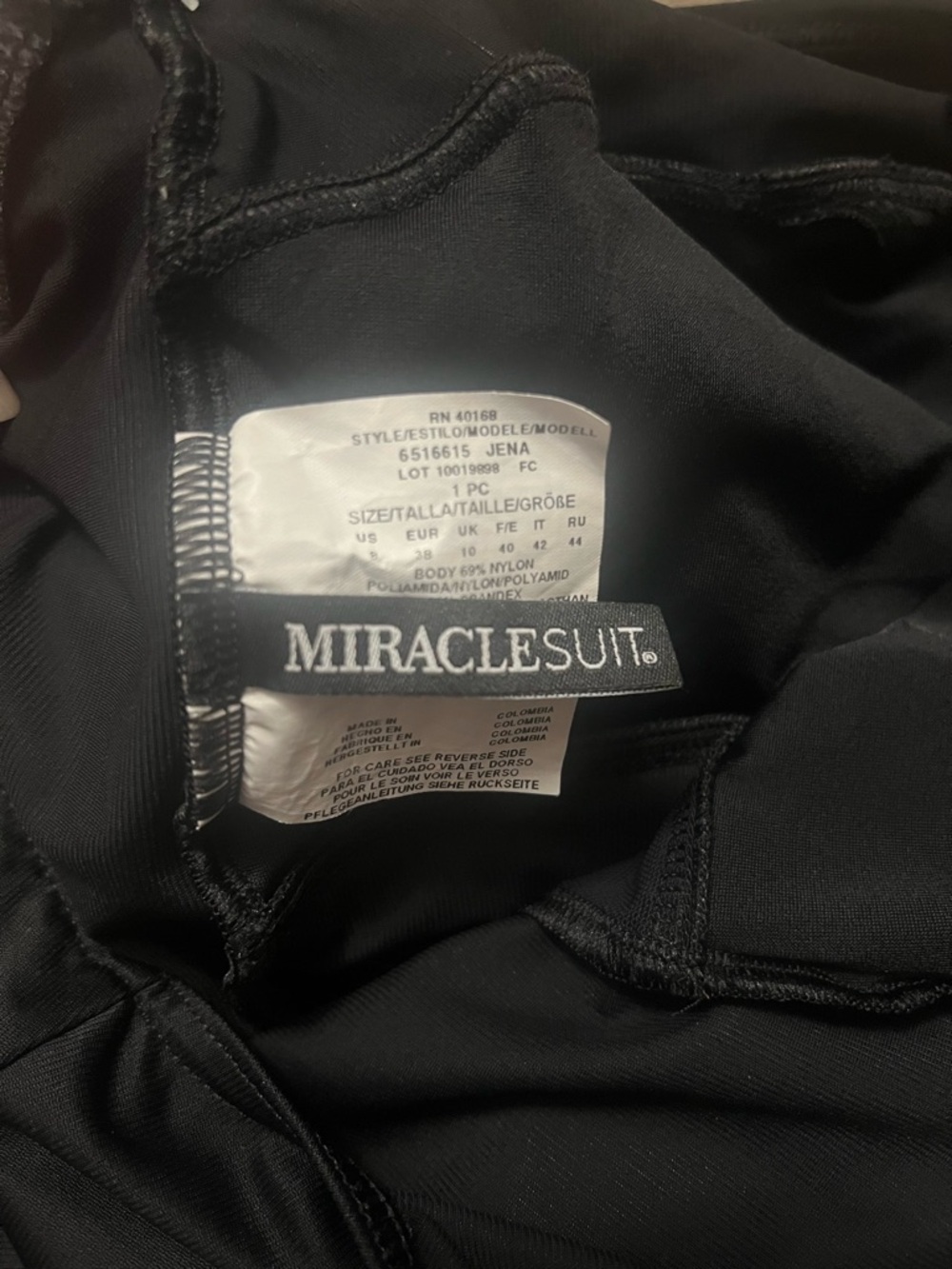 MiracleSuit Jena One-Piece Swimsuit Black Size 8 Vacation Resort Neutral - Picture 7 of 9